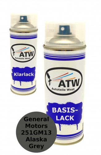 Autolack für General Motors 251GM13 Alaska Grey +400ml Klarlack Set
